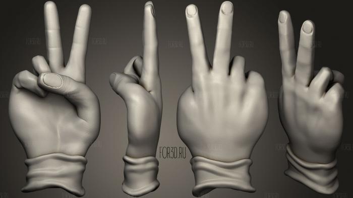 Hand Piece sign stl model for CNC